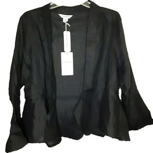 Tommy Bahama two palms linen peplum jacket size L
